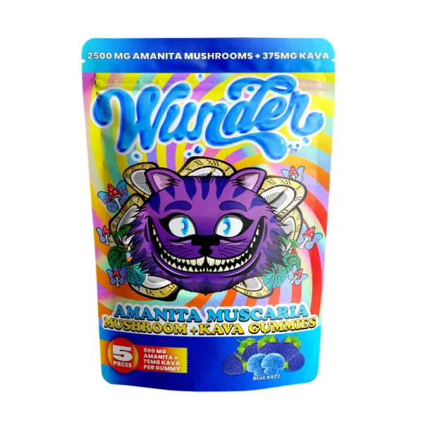 wunder 500mg amanita muscaria + 75mg kava | blue razz