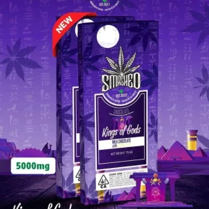 buy smashed chocolate bars online – smashed king of gods milk chocolate with almond 5000mg