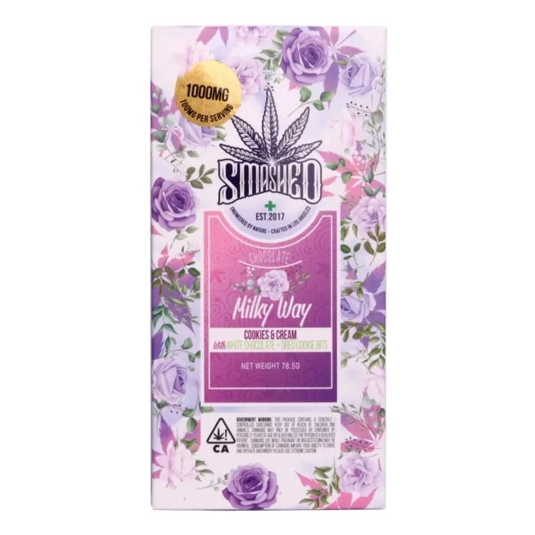 1000mg chocolate bars – cookies & cream with white chocolate bits”smashed”